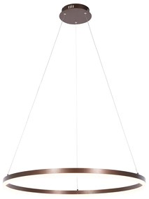 Designerska lampa wisząca brąz 80 cm z 3-stopniową regulacją ściemniania LED - Anello Nowoczesny Oswietlenie wewnetrzne