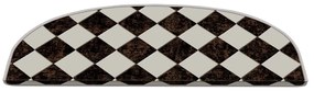 Czarno-białe dywaniki na schody zestaw 16 szt. 20x65 cm Chess Board – Vitaus