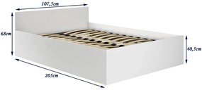 Łóżko z podnoszonym stelażem i materacem 100x200 dąb sonoma W8-S28