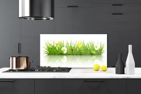 Panel Szklany do Kuchni Zielona Świeżość Trawy