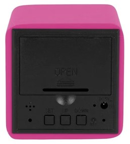 Karlsson 5982BP designerski zegar LED z budzikiem,różowy, 7 cm