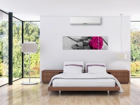 Obraz - Różowa róża (170x50 cm)