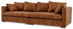 Koniakowa sofa z imitacji skóry 266 cm Hamburg – Scandic