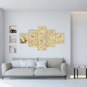 Obraz - Zabytkowa mapa, ilustracje (125x70 cm)