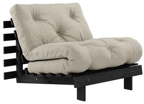Szarobeżowy lniany fotel Roots Black Night – Karup Design