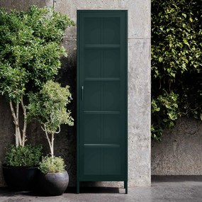 Witryna szklana do salonu wąska butelkowa zieleń Modern LUIGI 500 x 1800 x 350 mm