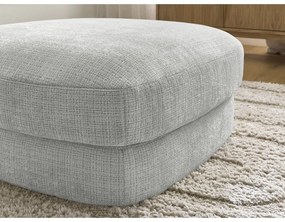 Jasnoszary podnóżek z tkaniny szenilowej Leonore – Bobochic Paris