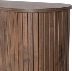 Komoda do Salonu Rozsuwana TRISH 180 cm Orzech Dwudrzwiowa Ryflowana Nowoczesna
