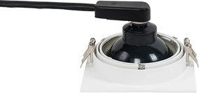 Kwadratowy reflektor wnękowy biały regulowany - Chuck 111