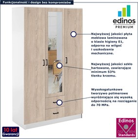 Szafa trzydrzwiowa biały + dąb sonoma N6-M41