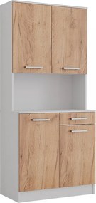 Bufet kuchenny biały/złoty dąb 83.6x46x188.5 raul