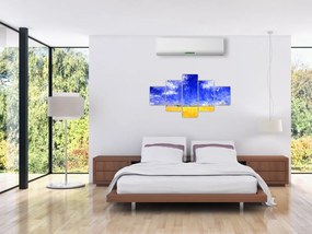 Obraz - Obraz olejny, Złote pole (125x70 cm)