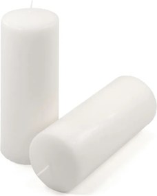 Zestaw świeczek słupkowych, 20 cm, Ø 7,5 cm, biały, 4 szt.