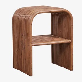 Prostokątny Stolik Pomocniczy 45x35 Cm Z Rattanu Nolay Ciemna Czerń - Sklum