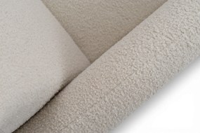 Sofa rozkładana Nubi trzyosobowa 140 cm z pojemnikiem - jasny beżowy boucle Quelle 03