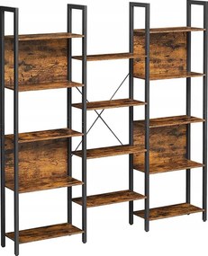 Podwójny Regał Metalowy W Stylu Loft Rustykalny Brąz C3-A21