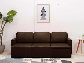 Rozkładana sofa kanapa modułowa brązowa - Odi 4Q