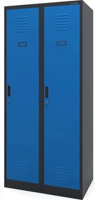 Szafa socjalna czterokomorowa Kacper 80x50x180 cm antracyt/niebieski