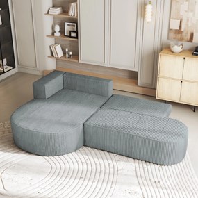 Masseno Narożnik CORTIO z funkcją spania i pojemnikiem na pościel Narozniki L, Rozkładana sofa - Jasnoszary, POSO 55