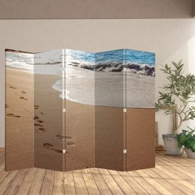 Parawan - Ślady na piasku i morze (210x170 cm)