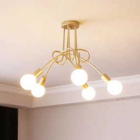 Lampa sufitowa metalowa loft supła wisząca AT42-5SZ-Gold