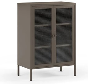 Szara metalowa witryna 70x100x40 cm Layna – Marckeric