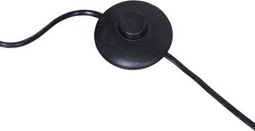 Nowoczesna lampa łukowa podłogowa czarna z podwójnym kloszem czarno-złotym - XXL