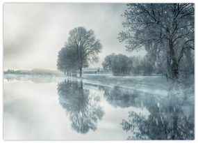 Obraz na szkle - zimowa natura (70x50 cm)