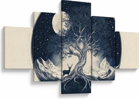 Obraz – Magiczne drzewo z jeleniem I. (125x70 cm)