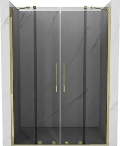 Mexen Velar Duo drzwi prysznicowe rozsuwane 150 cm, grafit, złote - 871-150-000-42-50