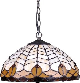 Lampa wisząca retro z witrażowym kloszem - S946-Grano