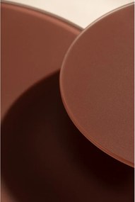 Brązowe okrągłe stoliki zestaw 2 szt. ze szklanym blatem ø 80 cm Vida – MOME