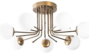 Lampa sufitowa w biało-złotym kolorze ze szklanym kloszem ø 15 cm Daisy – Opviq lights