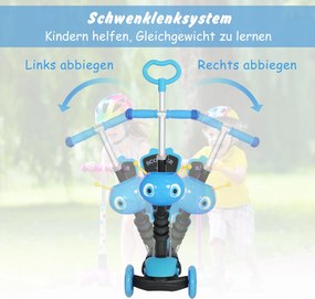 Hulajnoga dziecięca kickboard skuter miejski z regulacją wysokości aluminium niebieski | Aosom.pl