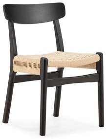 Czarne krzesła zestaw 2 szt. z litego drewna kauczukowego Biel – MOME