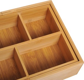 HOMCOM Organizer do szuflady Rozsuwany 5-7 przegródek Bambusowy Pudełko do przechowywania Naturalny 246x176x7cm | Aosom PL