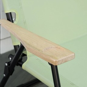 Outsunny Krzesło kempingowe dla dwóch osób, składane, z uchwytami na napoje, 141 x 67 x 80 cm, Zielony