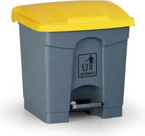 Uniwersalny kosz na śmieci do segregacji z pedałem, 30 l, 440 x 400 x 400 mm, żółty