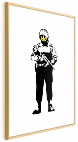 Plakat Uśmiechnięty policjant 29,7x42 cm z ramą złotą z marginesem ARTGEIST B