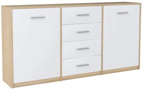 Komoda z 4 szufladami dąb sonoma + biały L9-S58