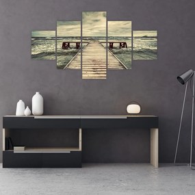 Obraz drewnianego molo na morzu (125x70 cm)