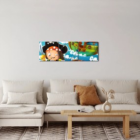 Obraz - Skarb piratów (z zegarem) (90x30 cm)