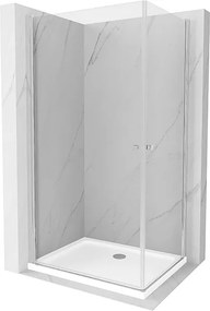 Mexen Pretoria Duo kabina prysznicowa uchylna 90 x 80 cm, transparent, chrom + brodzik Flat - 852-090-080-01-02-4010