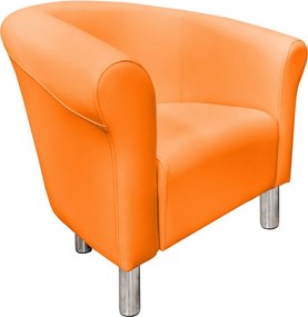 Fotel Milo tkanina Eko-skóra elegancki fotel do salonu i gabinetu : Kolor nogi - Chrom, Kolor tkaniny - EKO-SKÓRA - 20D, Wysokość nogi - 15 cm