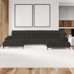 Narożnik PLAZA XL Prawostronny Elektryczna regulacja Tkanina SOLAR 28 WERSAL