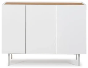 Biała niska komoda w dekorze dębu 110x85 cm Arista – Teulat
