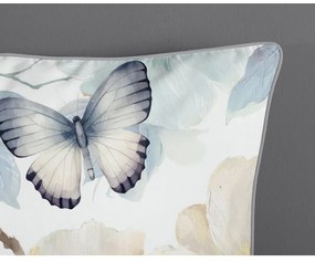 Biała/zielona pościel jednoosobowa z satyny bawełnianej 140x220 cm Adiwanya – Descanso