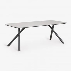 Prostokątny Stół Ogrodowy 200x95 Cm Z Aluminium Brinela Grafitowa Szarość - Sklum