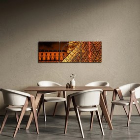 Obraz Luwru w Paryżu (z zegarem) (90x30 cm)