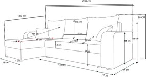 PROMOCJA Rozkładany narożnik obustronny do L VALERIO 238x140 cm, ciemnozielony + 2 poduszki GRATIS II. gatunek